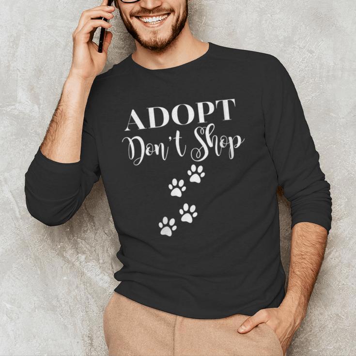 Adopt Animals Don't Shop For Them Men's Long Sleeve T-Shirt, novelty gifts, funny gifts