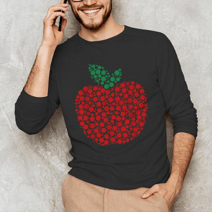 Apple Dot Pattern Art Teacher Appreciation Men Women Humor Men's Long Sleeve T-Shirt, novelty gifts, funny gifts Apple Dot Pattern Art Teacher Appreciation Men Women Humor Men's Long Sleeve T-Shirt, novelty gifts, funny gifts