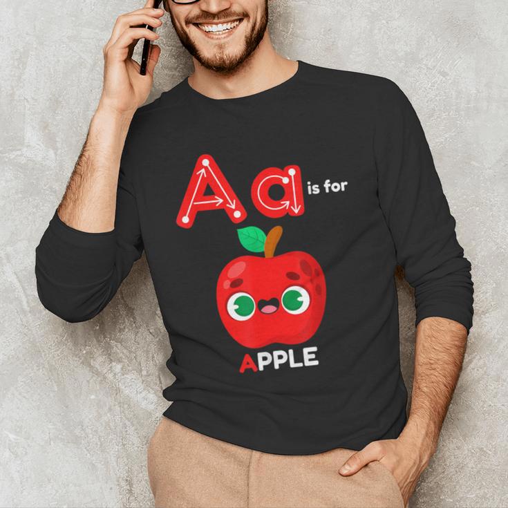 A Is For Apple Pre-K Kindergarten Teacher Student Men's Long Sleeve T-Shirt, novelty gifts, funny gifts A Is For Apple Pre-K Kindergarten Teacher Student Men's Long Sleeve T-Shirt, novelty gifts, funny gifts