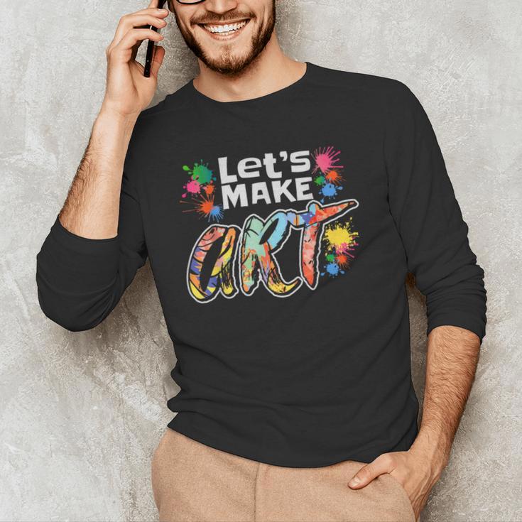 Lets Make Art Colerful Artists Painter Art Teacher Men Women Girls Kids Men's Long Sleeve T-Shirt, novelty gifts, funny gifts