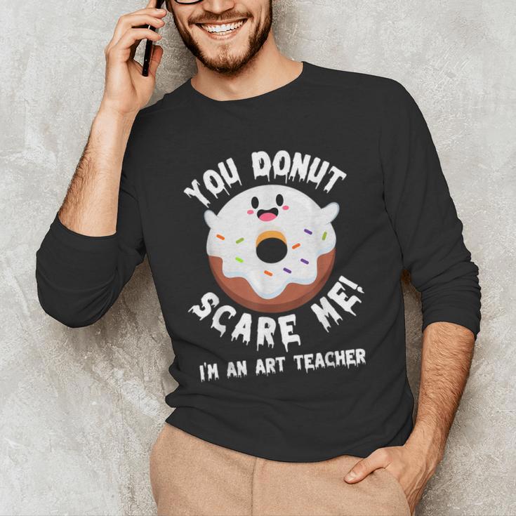 Art Teacher Halloween Donut Lover Costume Kawaii Monster Men's Long Sleeve T-Shirt, novelty gifts, funny gifts