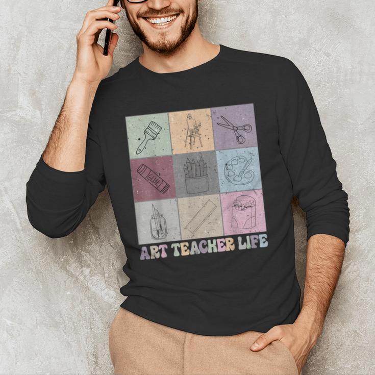 Art Teacher Life Retro Groovy Teaching Future Artists Men's Long Sleeve T-Shirt, novelty gifts, funny gifts Art Teacher Life Retro Groovy Teaching Future Artists Men's Long Sleeve T-Shirt, novelty gifts, funny gifts