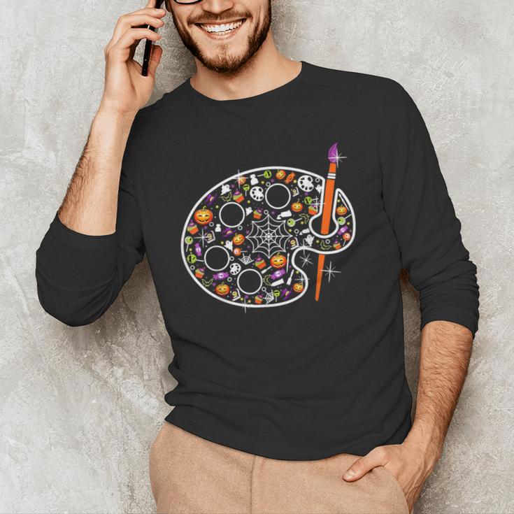 Art Teacher Pumpkin Scary Halloween Costume Men Women Men's Long Sleeve T-Shirt, novelty gifts, funny gifts