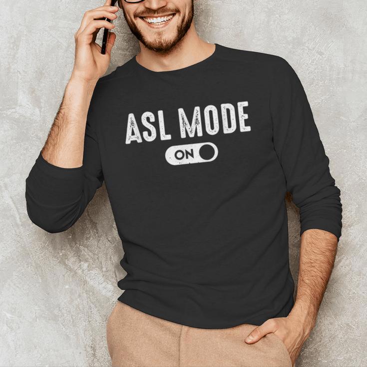 ASL Mode Sign Language Deaf ASL Teacher Men's Long Sleeve T-Shirt, novelty gifts, funny gifts ASL Mode Sign Language Deaf ASL Teacher Men's Long Sleeve T-Shirt, novelty gifts, funny gifts