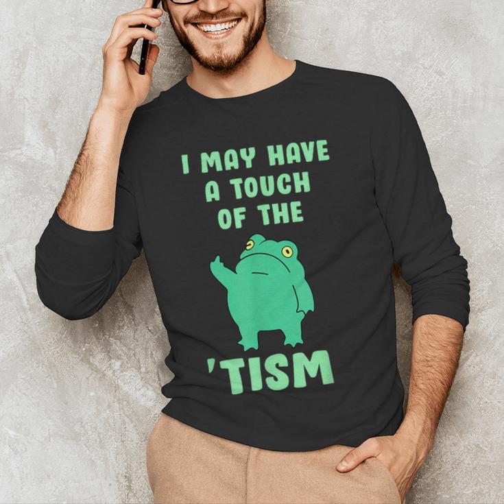 Autism Awareness Neurodiversity Teacher Frog I May Have A Touch Of The Tism Neurodivergent Small Men's Long Sleeve T-Shirt, novelty gifts, funny gifts Autism Awareness Neurodiversity Teacher Frog I May Have A Touch Of The Tism Neurodivergent Small Men's Long Sleeve T-Shirt, novelty gifts, funny gifts