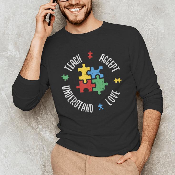 Autism Awareness Teacher Shirt Teach Accept Understand Love Men's Long Sleeve T-Shirt, novelty gifts, funny gifts Autism Awareness Teacher Shirt Teach Accept Understand Love Men's Long Sleeve T-Shirt, novelty gifts, funny gifts
