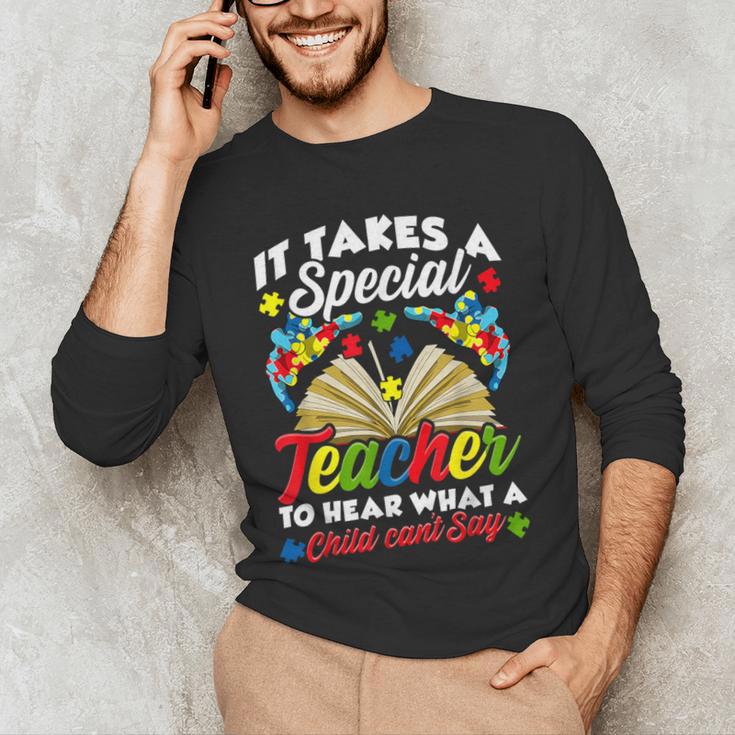 Autism Awareness Teacher Shirts It Takes A Special Teacher Men's Long Sleeve T-Shirt, novelty gifts, funny gifts Autism Awareness Teacher Shirts It Takes A Special Teacher Men's Long Sleeve T-Shirt, novelty gifts, funny gifts