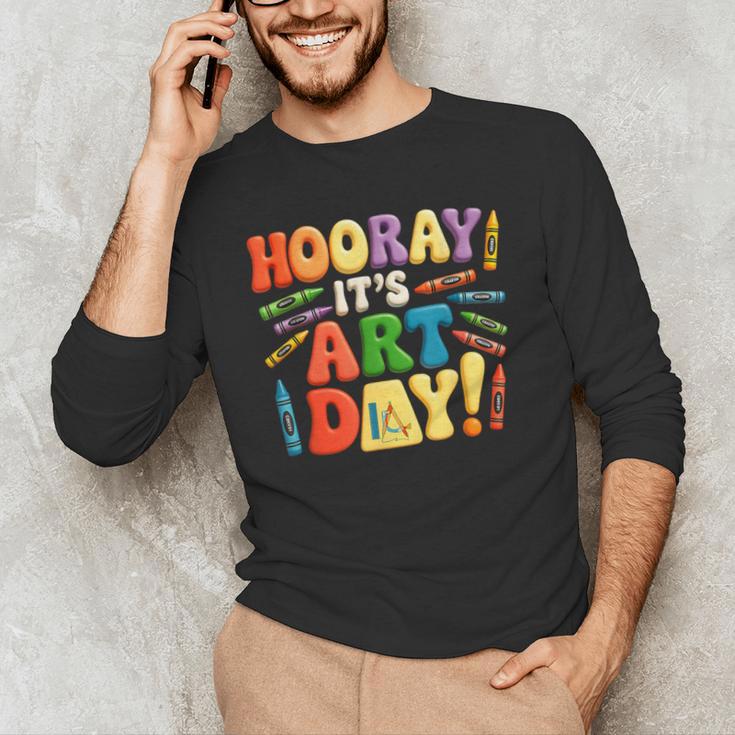 Back To School Hooray It's Art Day Art Teacher Artist Men's Long Sleeve T-Shirt, novelty gifts, funny gifts Back To School Hooray It's Art Day Art Teacher Artist Men's Long Sleeve T-Shirt, novelty gifts, funny gifts