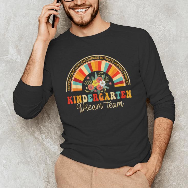 Back To School Kindergarten Dream Team Teacher Love Floral Men's Long Sleeve T-Shirt, novelty gifts, funny gifts