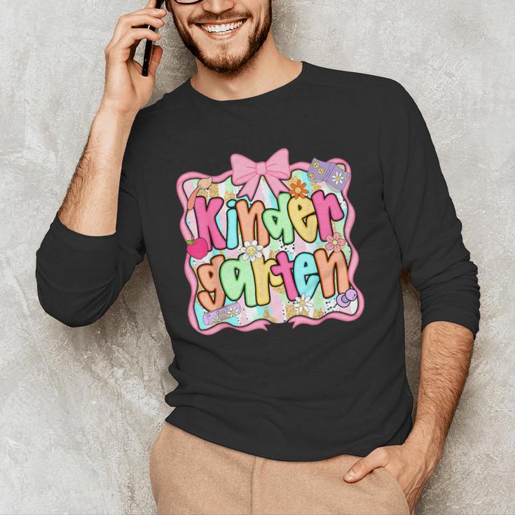 Back To School Kindergarten Preppy Teacher Girl Men's Long Sleeve T-Shirt, novelty gifts, funny gifts