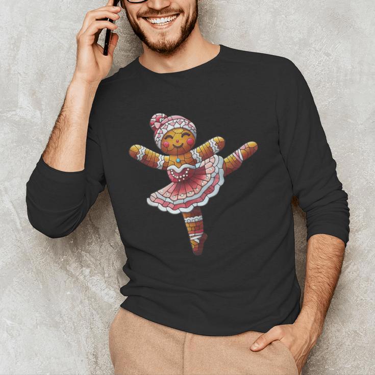 Ballet Dancer Gingerbread Christmas Dance Teacher Girl Women Men's Long Sleeve T-Shirt, novelty gifts, funny gifts