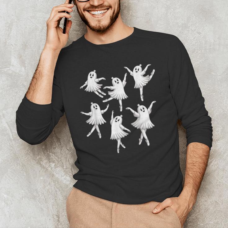 Ballet Ghost Dancer Spooky Dance Teacher Halloween Costume Men's Long Sleeve T-Shirt, novelty gifts, funny gifts
