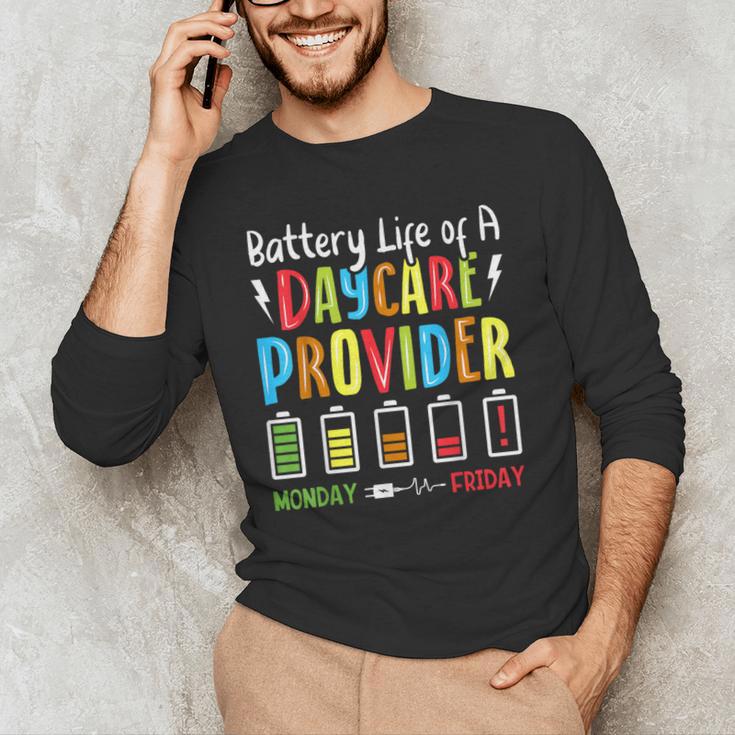 Battery Life Of Daycare Provider Childcare Teacher Men's Long Sleeve T-Shirt, novelty gifts, funny gifts Battery Life Of Daycare Provider Childcare Teacher Men's Long Sleeve T-Shirt, novelty gifts, funny gifts