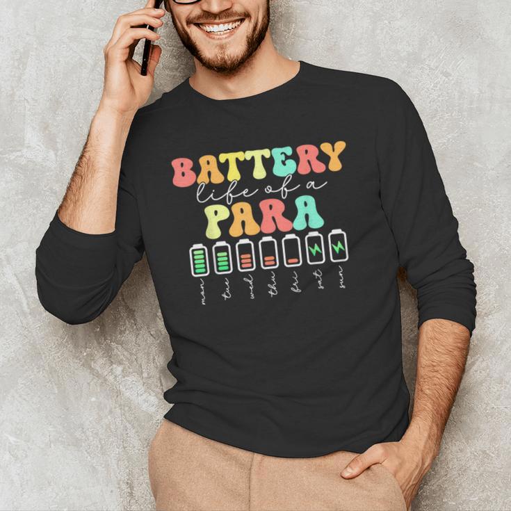 Battery Life Of A Para SPED Parapro Teacher Squad Men's Long Sleeve T-Shirt, novelty gifts, funny gifts Battery Life Of A Para SPED Parapro Teacher Squad Men's Long Sleeve T-Shirt, novelty gifts, funny gifts