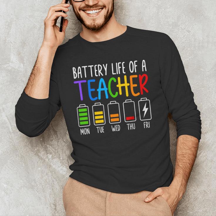 Battery Life Of A Teacher School Teacher Appreciation Men's Long Sleeve T-Shirt, novelty gifts, funny gifts