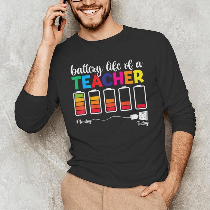 Battery Life Of a Teacher Shirt Thanksgiving Teacher Men's Long Sleeve T-Shirt, novelty gifts, funny gifts Battery Life Of a Teacher Shirt Thanksgiving Teacher Men's Long Sleeve T-Shirt, novelty gifts, funny gifts