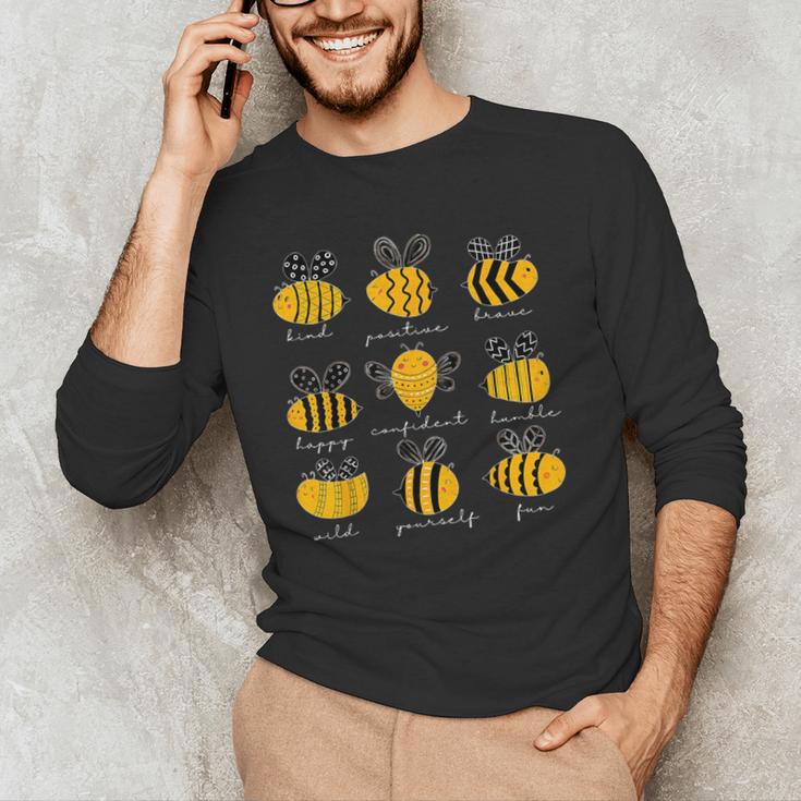 Bee Kind Positive Brave Happy Confident Humble Teacher Men's Long Sleeve T-Shirt, novelty gifts, funny gifts Bee Kind Positive Brave Happy Confident Humble Teacher Men's Long Sleeve T-Shirt, novelty gifts, funny gifts
