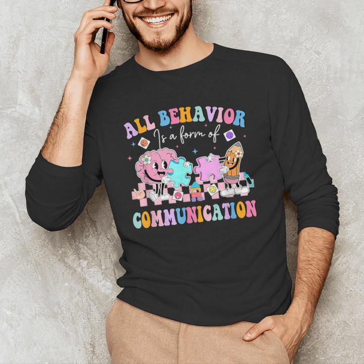 All Behavior Is A Form Of Communication SPED Teacher Autism Men's Long Sleeve T-Shirt, novelty gifts, funny gifts All Behavior Is A Form Of Communication SPED Teacher Autism Men's Long Sleeve T-Shirt, novelty gifts, funny gifts