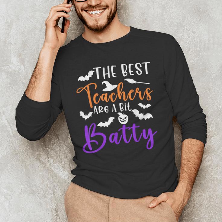 The Best Teachers Are A Bit Batty Teacher Bat Halloween Men's Long Sleeve T-Shirt, novelty gifts, funny gifts The Best Teachers Are A Bit Batty Teacher Bat Halloween Men's Long Sleeve T-Shirt, novelty gifts, funny gifts