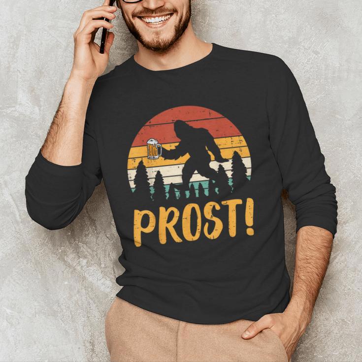 Bigfoot Sasquatch Prost Retro Bavarian Oktoberfest Men Women Men's Long Sleeve T-Shirt, novelty gifts, funny gifts