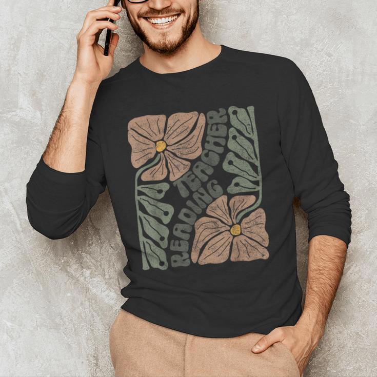 Boho Floral Reading Teacher Retro Reading Specialist Wildfl Men's Long Sleeve T-Shirt, novelty gifts, funny gifts Boho Floral Reading Teacher Retro Reading Specialist Wildfl Men's Long Sleeve T-Shirt, novelty gifts, funny gifts