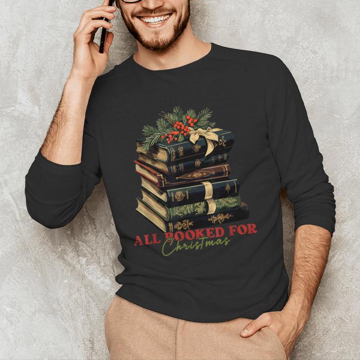 All Booked For Christmas Christmas Book Tree For Teacher For Men Women Kids Men's Long Sleeve T-Shirt, novelty gifts, funny gifts All Booked For Christmas Christmas Book Tree For Teacher For Men Women Kids Men's Long Sleeve T-Shirt, novelty gifts, funny gifts