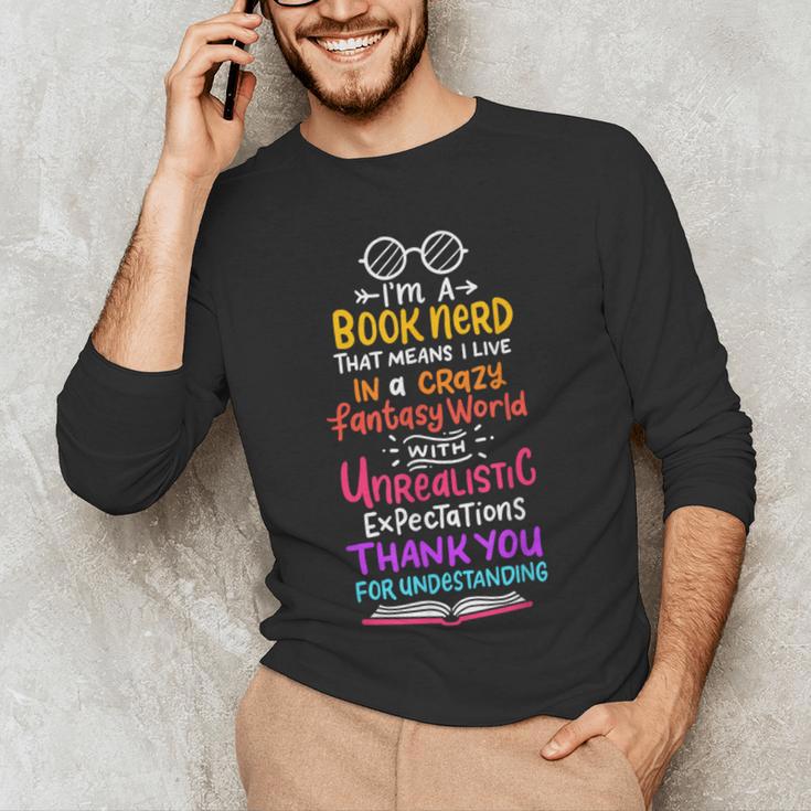 Books Reading English Teacher Student For Men Women Kids Men's Long Sleeve T-Shirt, novelty gifts, funny gifts