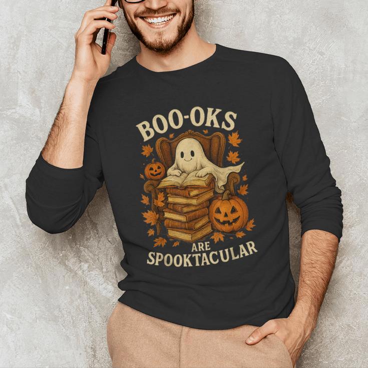 Books Are Spooktacular Ghost Book Reading Halloween Teachers Men's Long Sleeve T-Shirt, novelty gifts, funny gifts Books Are Spooktacular Ghost Book Reading Halloween Teachers Men's Long Sleeve T-Shirt, novelty gifts, funny gifts