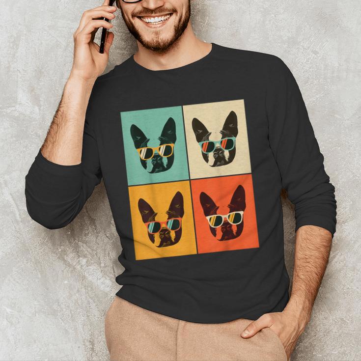 Bostie Dog Lover Boston Terrier With Sunglasses For Men Women Girls Kids Men's Long Sleeve T-Shirt, novelty gifts, funny gifts