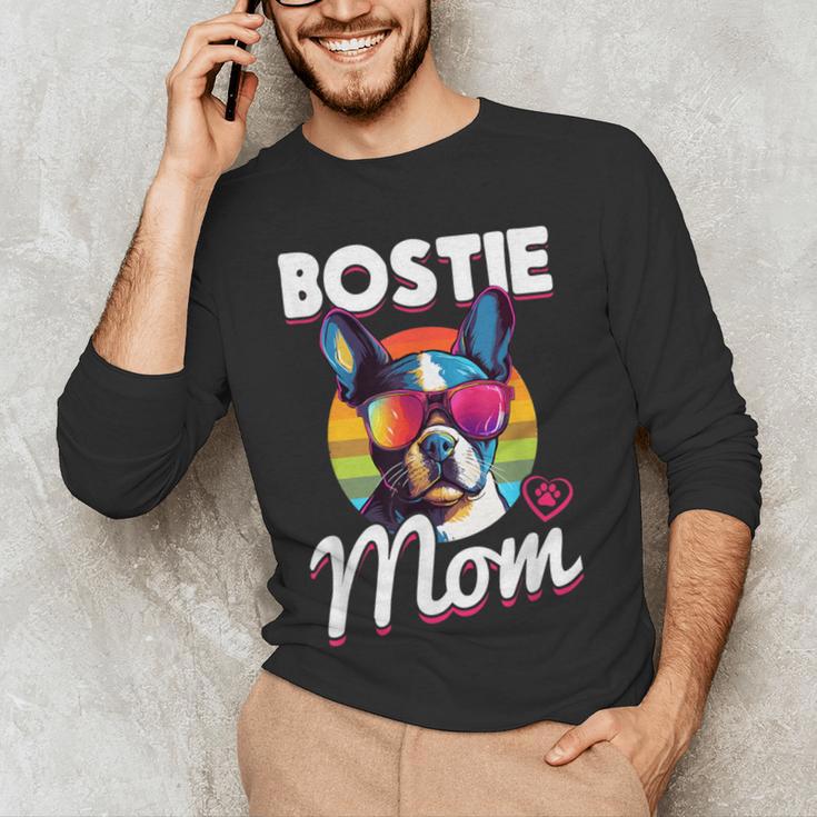 Boston Terrier Bostie Dog Breed Pet Bostie Mom Men's Long Sleeve T-Shirt, novelty gifts, funny gifts