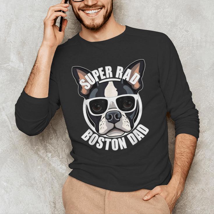 Boston Terrier Dad Father’s Day Dog Dad Men’s Men's Long Sleeve T-Shirt, novelty gifts, funny gifts