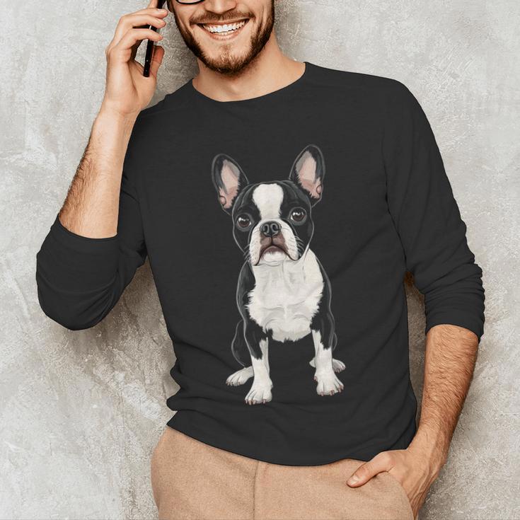 Boston Terrier Dog Motif Pet Art Boston Terrier For Men Women Kids Men's Long Sleeve T-Shirt, novelty gifts, funny gifts