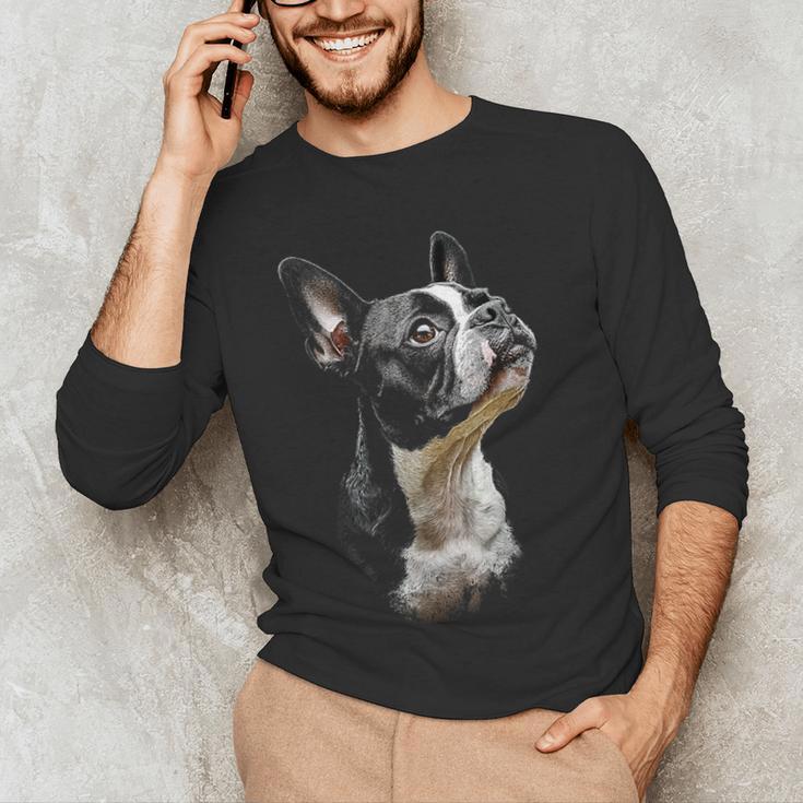 Boston Terrier Dog Graphic Pet Art Boston Terrier For Men Women Kids Men's Long Sleeve T-Shirt, novelty gifts, funny gifts