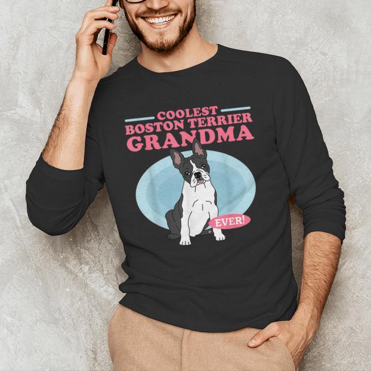 Boston Terrier Grandma Bostie Dog Owner Boston Terrier Men Women Men's Long Sleeve T-Shirt, novelty gifts, funny gifts