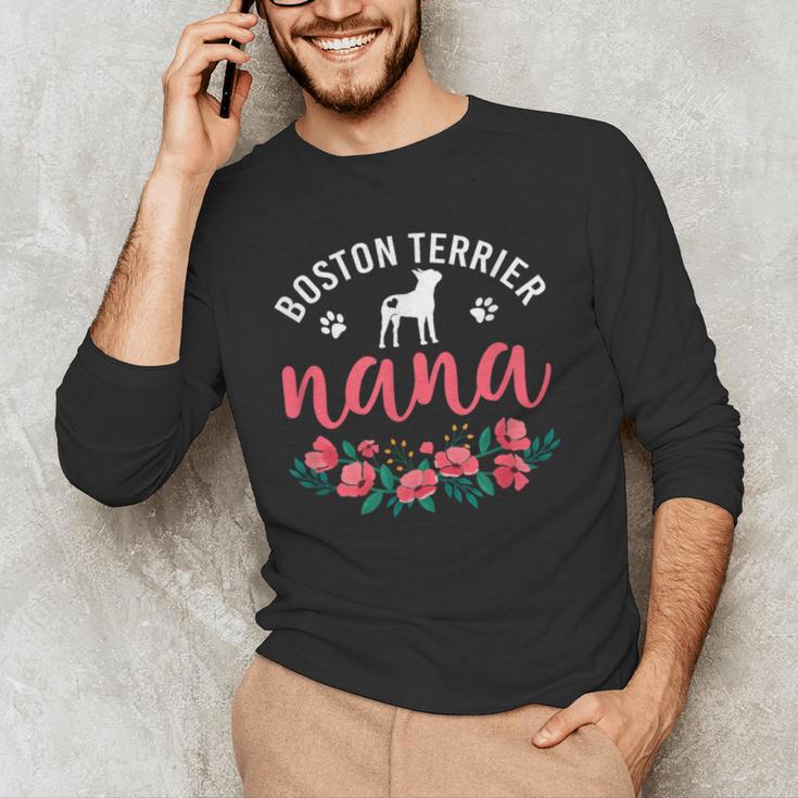 Boston Terrier Grandma Nana Dog Lover Christmas Men's Long Sleeve T-Shirt, novelty gifts, funny gifts