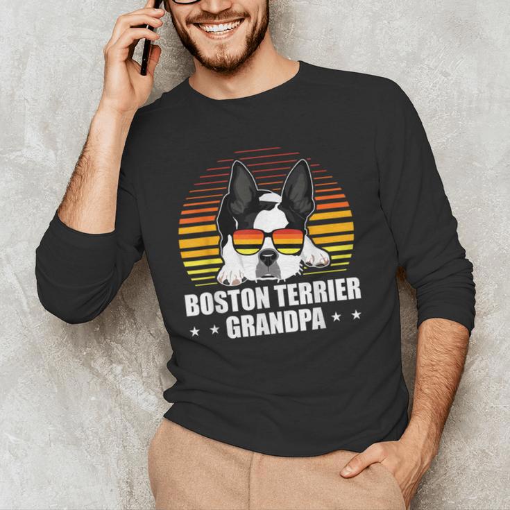 Boston Terrier Grandpa Dog Owner Boston Terrier Men's Long Sleeve T-Shirt, novelty gifts, funny gifts