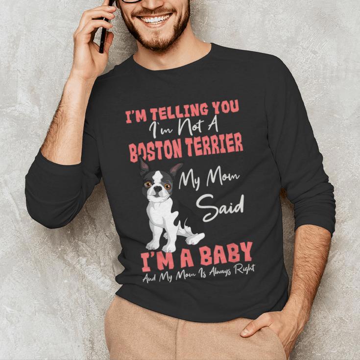 Boston Terrier Mom American Gentleman Dog Lover Mother's Day Men's Long Sleeve T-Shirt, novelty gifts, funny gifts