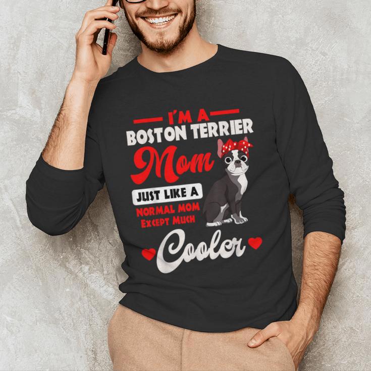 Boston Terrier Mom American Gentleman Dog Mother's Day Men's Long Sleeve T-Shirt, novelty gifts, funny gifts