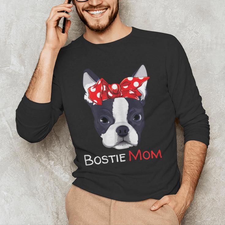 Boston Terrier Mom Bostie Women Girls Men's Long Sleeve T-Shirt, novelty gifts, funny gifts