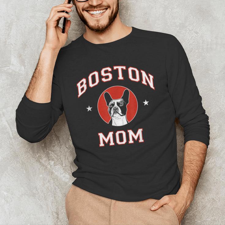 Boston Terrier Mom Dog Mother Men's Long Sleeve T-Shirt, novelty gifts, funny gifts