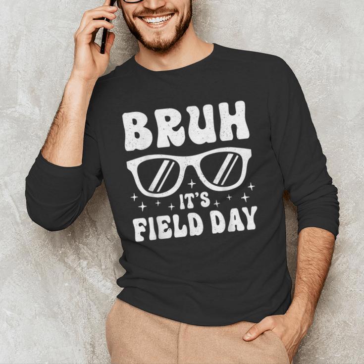 Bruh It's Field Day Teacher Boys Girls Kids Happy Field Day Men's Long Sleeve T-Shirt, novelty gifts, funny gifts