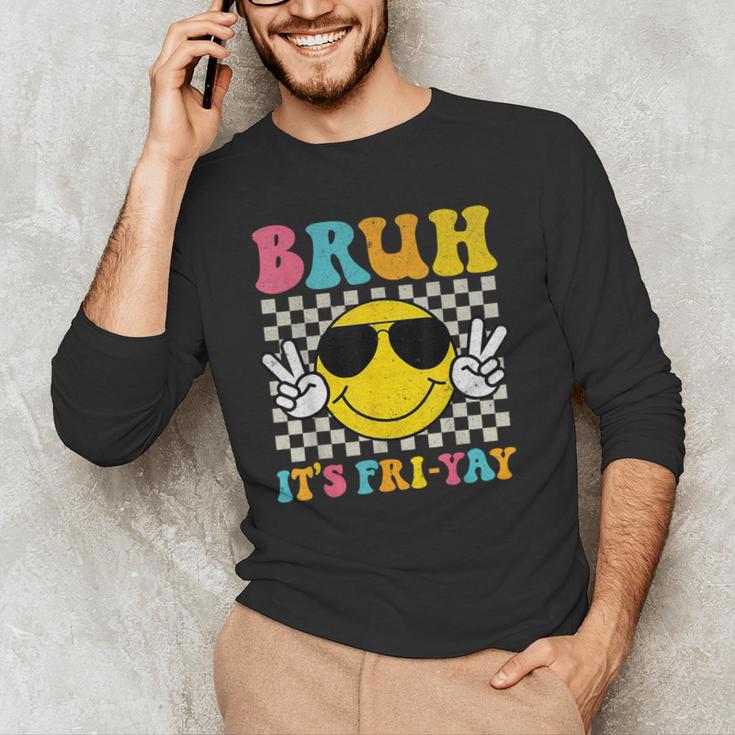 Bruh It's Fri-Yay Friday Weekend Smile Face Teacher Student Men's Long Sleeve T-Shirt, novelty gifts, funny gifts Bruh It's Fri-Yay Friday Weekend Smile Face Teacher Student Men's Long Sleeve T-Shirt, novelty gifts, funny gifts
