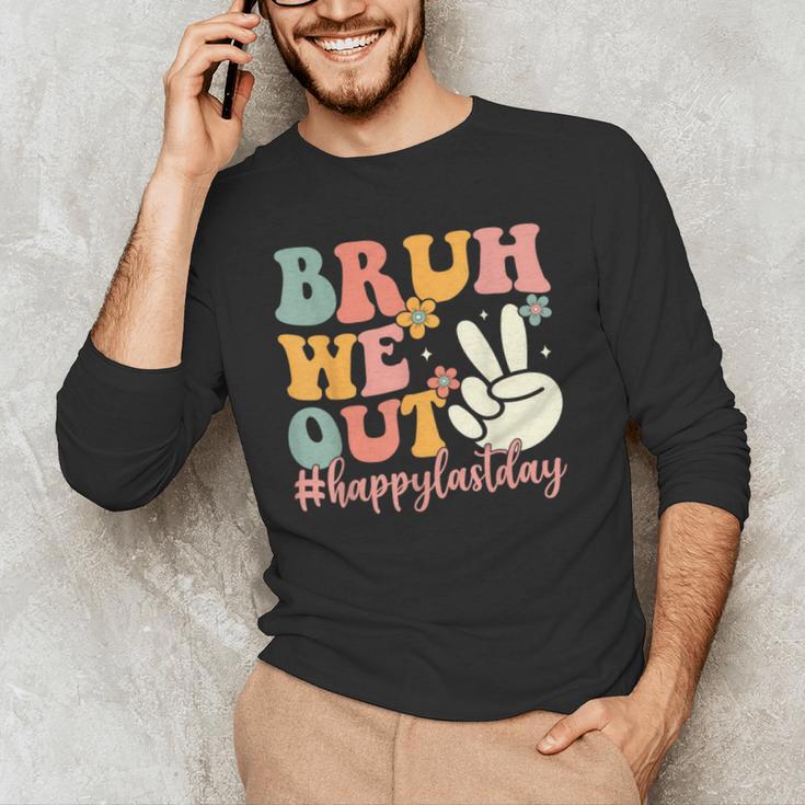 Bruh We Out Teacher Retro Last Day Of School Boys Girls Kids Men's Long Sleeve T-Shirt, novelty gifts, funny gifts Bruh We Out Teacher Retro Last Day Of School Boys Girls Kids Men's Long Sleeve T-Shirt, novelty gifts, funny gifts
