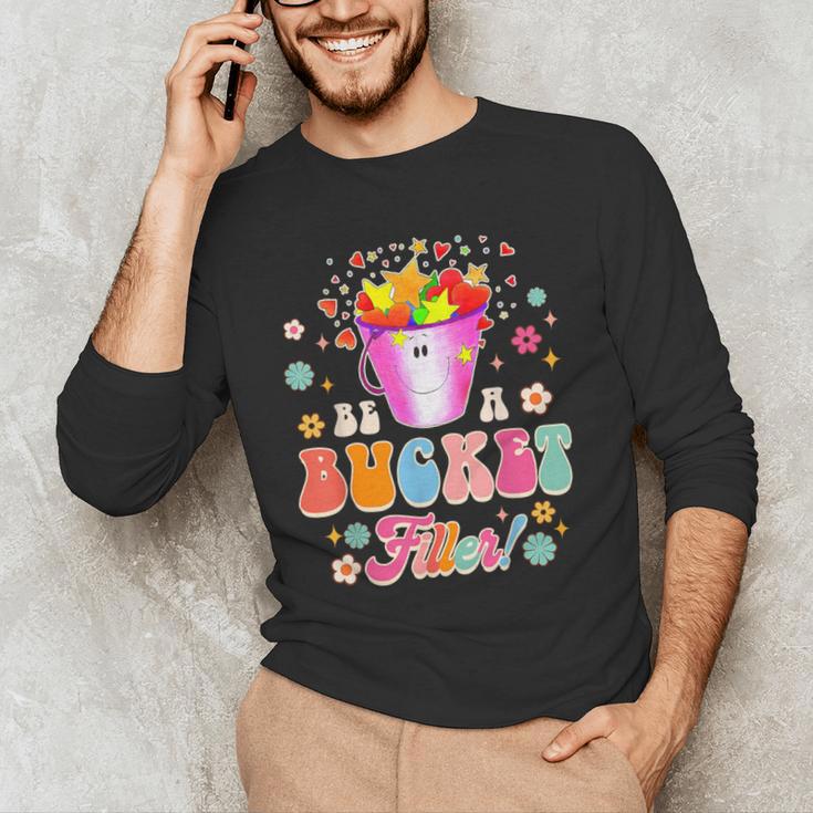 Be A Bucket Filler Teacher Teaching Groovy Back To School For Men Women Men's Long Sleeve T-Shirt, novelty gifts, funny gifts Be A Bucket Filler Teacher Teaching Groovy Back To School For Men Women Men's Long Sleeve T-Shirt, novelty gifts, funny gifts