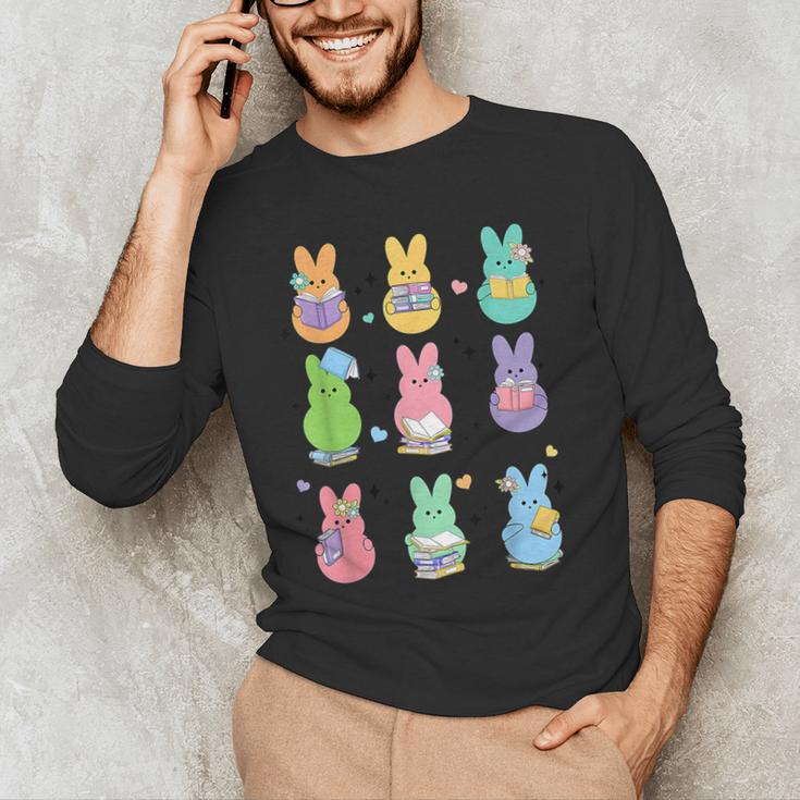Bunny Reading Books Easter Day Librarian Teacher Book Men's Long Sleeve T-Shirt, novelty gifts, funny gifts Bunny Reading Books Easter Day Librarian Teacher Book Men's Long Sleeve T-Shirt, novelty gifts, funny gifts