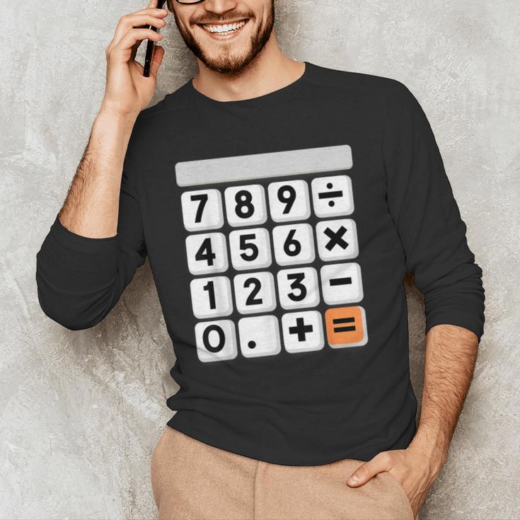 Calculator Easy Halloween Costume For Math Teacher Men's Long Sleeve T-Shirt, novelty gifts, funny gifts