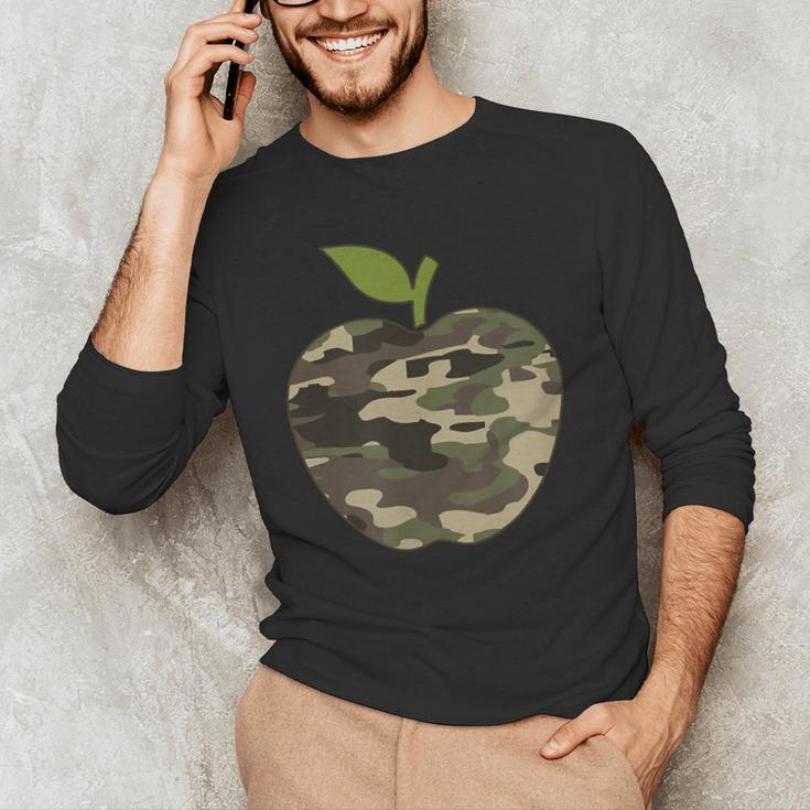 Camo Apple Camouflage Clothing School Student Camo Teacher Men Women Kids Men's Long Sleeve T-Shirt, novelty gifts, funny gifts Camo Apple Camouflage Clothing School Student Camo Teacher Men Women Kids Men's Long Sleeve T-Shirt, novelty gifts, funny gifts
