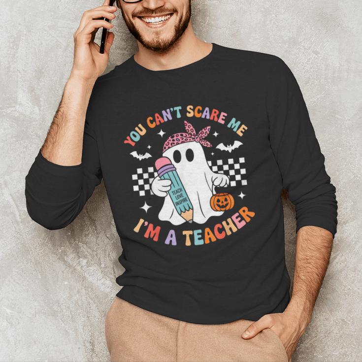 You Can't Scare Me I'm A Teacher Ghost Happy Halloween Men's Long Sleeve T-Shirt, novelty gifts, funny gifts You Can't Scare Me I'm A Teacher Ghost Happy Halloween Men's Long Sleeve T-Shirt, novelty gifts, funny gifts