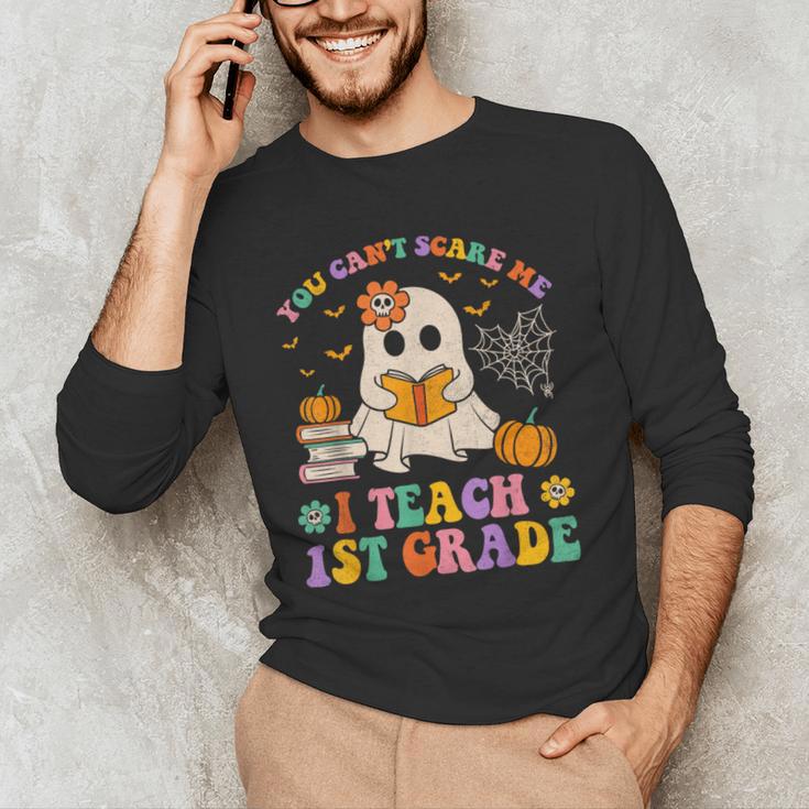 You Can't Scare Me I Teach 1st Grade Teacher Halloween Ghost Men's Long Sleeve T-Shirt, novelty gifts, funny gifts You Can't Scare Me I Teach 1st Grade Teacher Halloween Ghost Men's Long Sleeve T-Shirt, novelty gifts, funny gifts