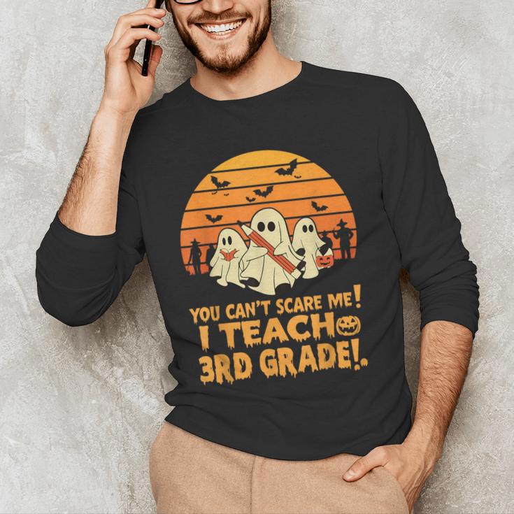You Can't Scare Me I Teach 3rd Grade Teacher Halloween Men Women Kids Men's Long Sleeve T-Shirt, novelty gifts, funny gifts